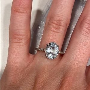 Aquamarine diamond ring